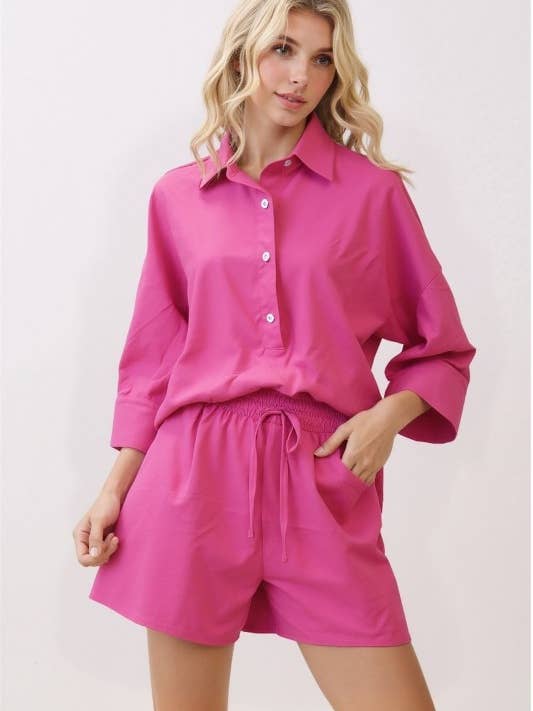 Short Sleeve Collared Top CT52447 for wholesale by GeeGee x Lovelo