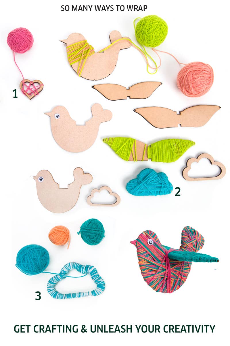 Bambini - Wholesale DIY Craft Kit - Kids - Yarn Birds Craft Kit DIY String Art and Craft3