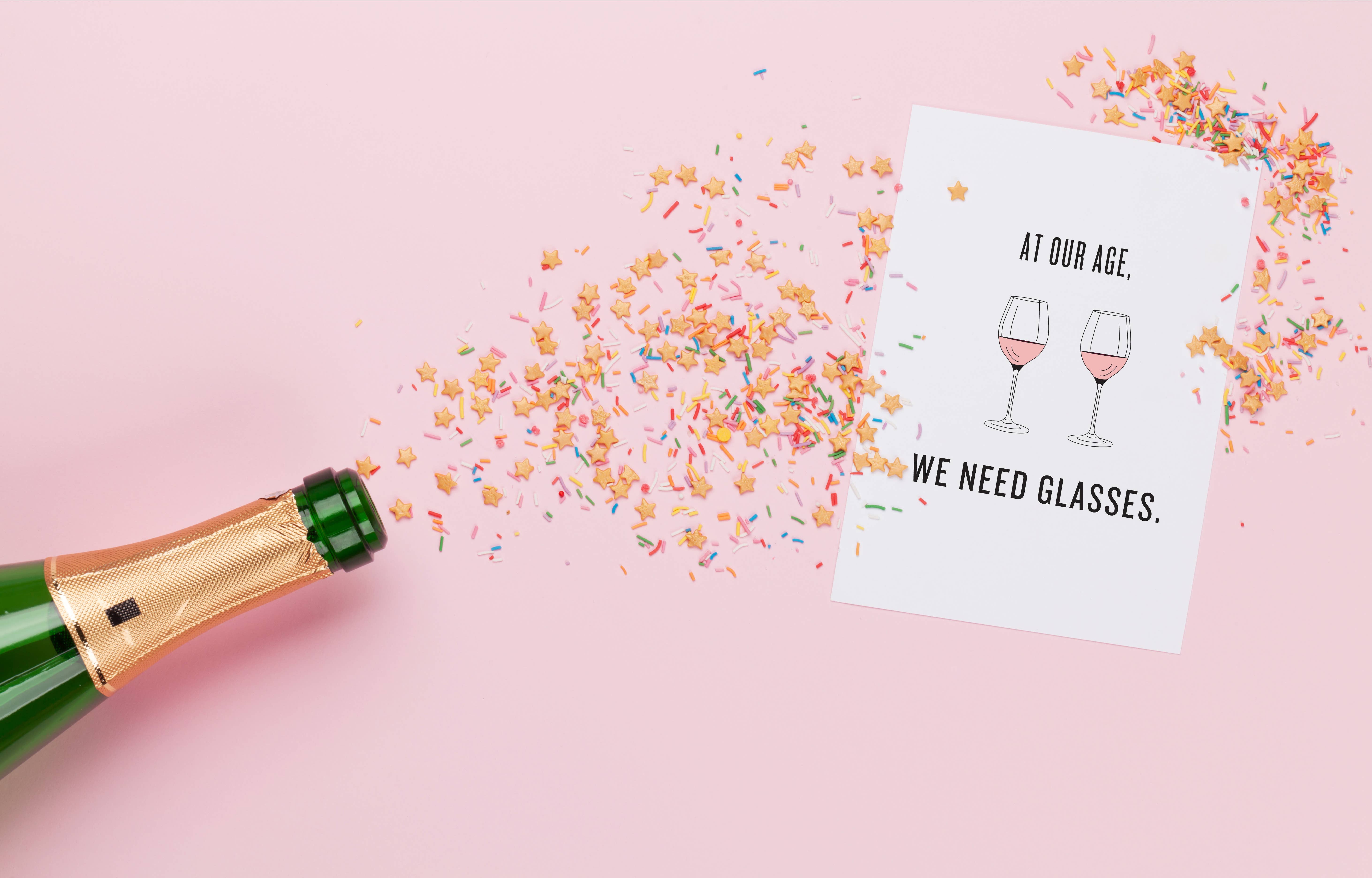 The Card Bureau - Wholesale Birthday Card - Glasses of Wine/Rosé Birthday Card2