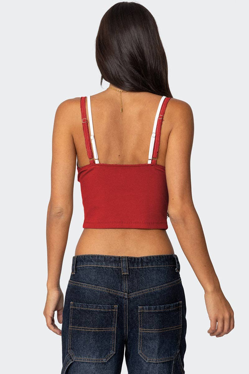 Mccolin - Wholesale Camisole - Women's - Lace-Trim Bow Accent Camisole2