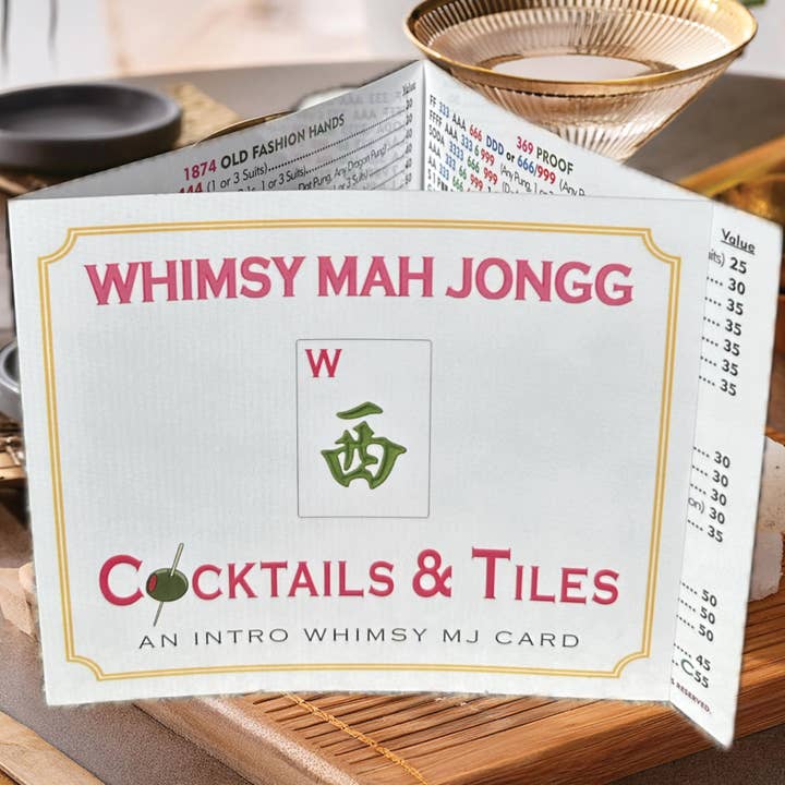Whimsy Mah Jongg - Wholesale Card Game - COCKTAILS & TILES Themed Mahjong Card