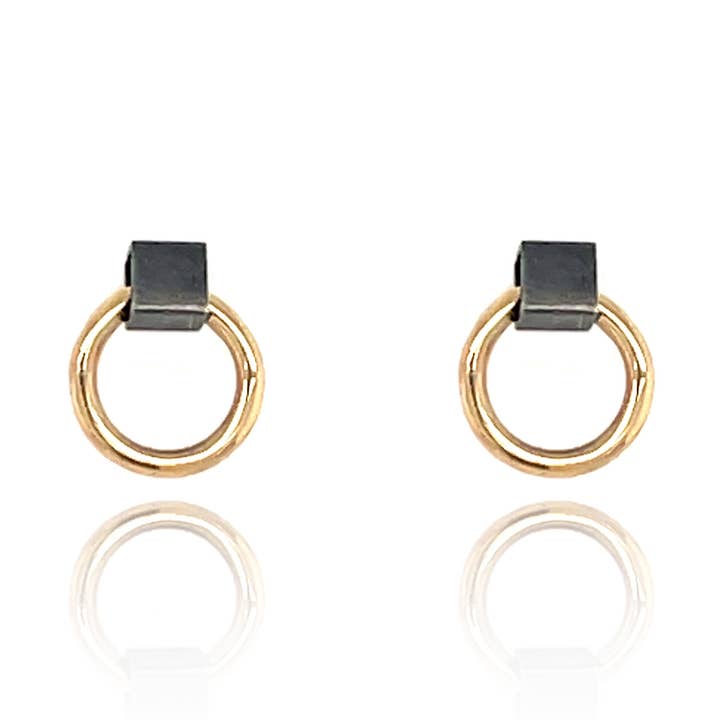 Mini City Earrings in Gold and Black Silver for wholesale by Flavia Bennett Designs