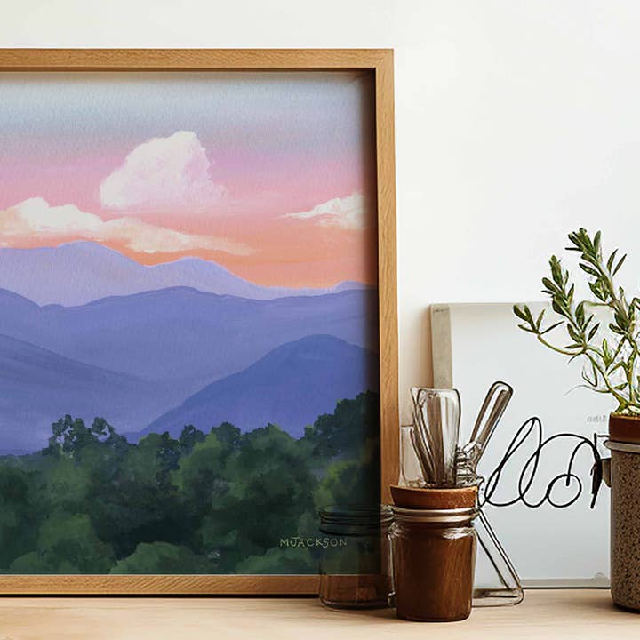 MARISAMADE - Wholesale Art Print - Blue Ridge Mountain Sunset Art Print 4