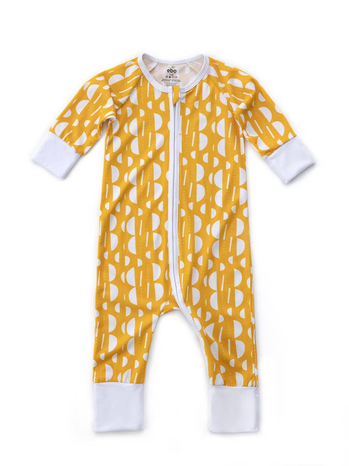 Tencel 2 Way Zippy Romper - Retro Half Moon for wholesale by Earth Baby Outfitters