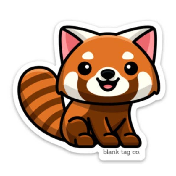 Blank Tag Co.® Autocollant Imperméable - Panda Roux pour la vente par Blank Tag Co. - Waterproof Stickers