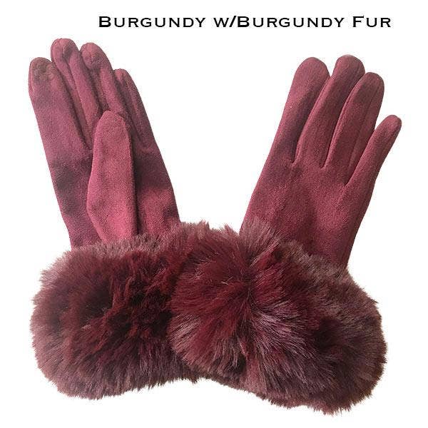 The Magic Scarf Company - Wholesale Gloves - Women's - LC02 - Faux Rabbit Trim Gloves9