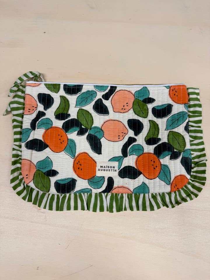 Large Pomelo Green Pouch for wholesale by Maison Augustin