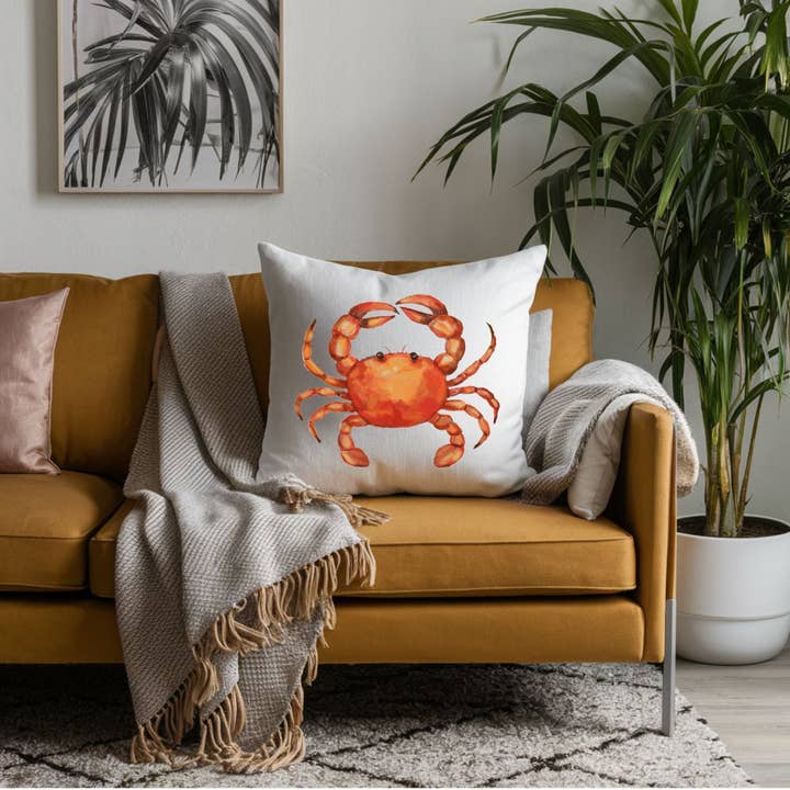 MerikaArt - Wholesale Throw/Decorative Pillow - Orange Crab Pillow2