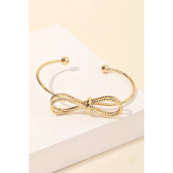 Anarchy Street - Wholesale Cuff Bracelet - Metallic Bow Knot Cuff Bracelet