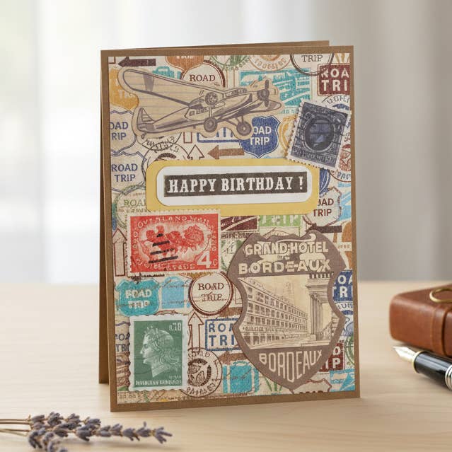 Birthday Card - Around The World for wholesale by The Painted Pearl