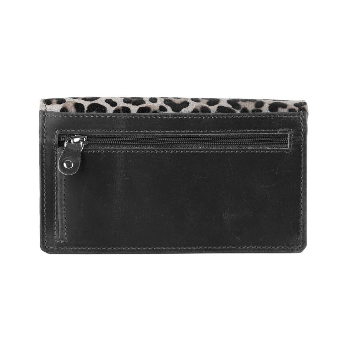 Arrigo - Wholesale Wallet - Women's - Leather Ladies Wallet RFID Black Leather Animal Print Fur29