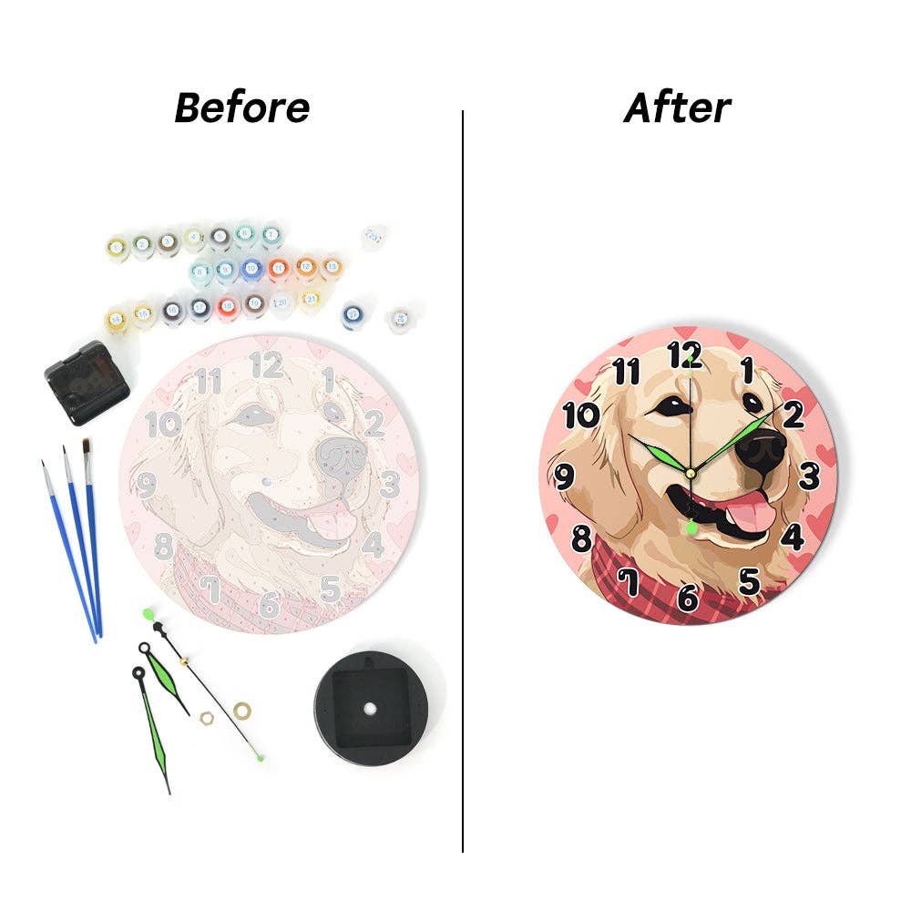 Paint Your Numbers - Wholesale DIY Craft Kit - Paint the Moment – Golden Pup Clock Kit26
