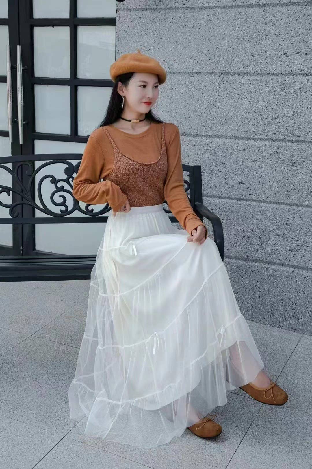 Hope & Sunshine - Wholesale Skirt - Women's - Mesh Bow Tie Midi Skirt6