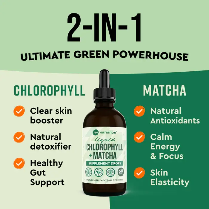 360 Nutriton - Wholesale Oral Supplement/Vitamin - Chlorophyll + Matcha Drops 4 fl oz1