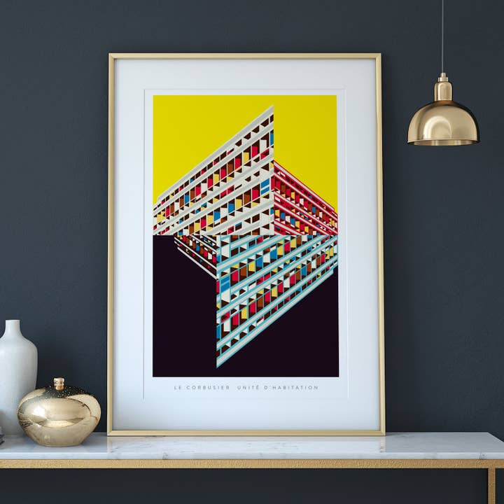 Le Corbusier’s Unité d'habitation Art Print for wholesale by EYE FOR LONDON PRINTS