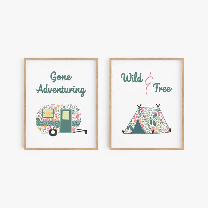 Floral Tent and Trailer Art Print Set for wholesale by Flip The Script Studios
