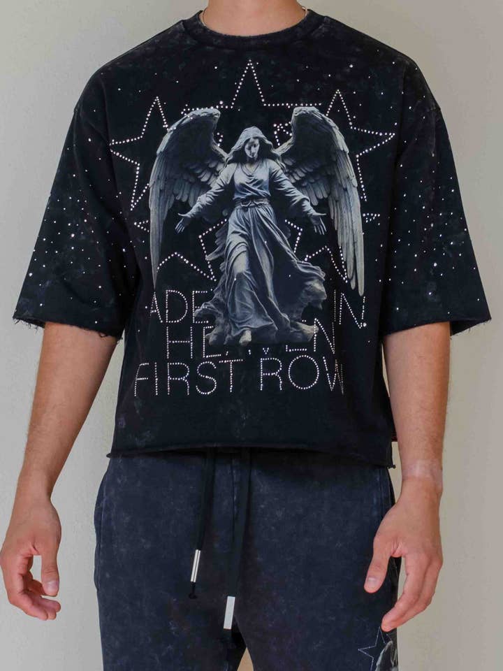 MADE IN HEAVEN SHINING ANGEL CROPPED TEE for wholesale by First Row