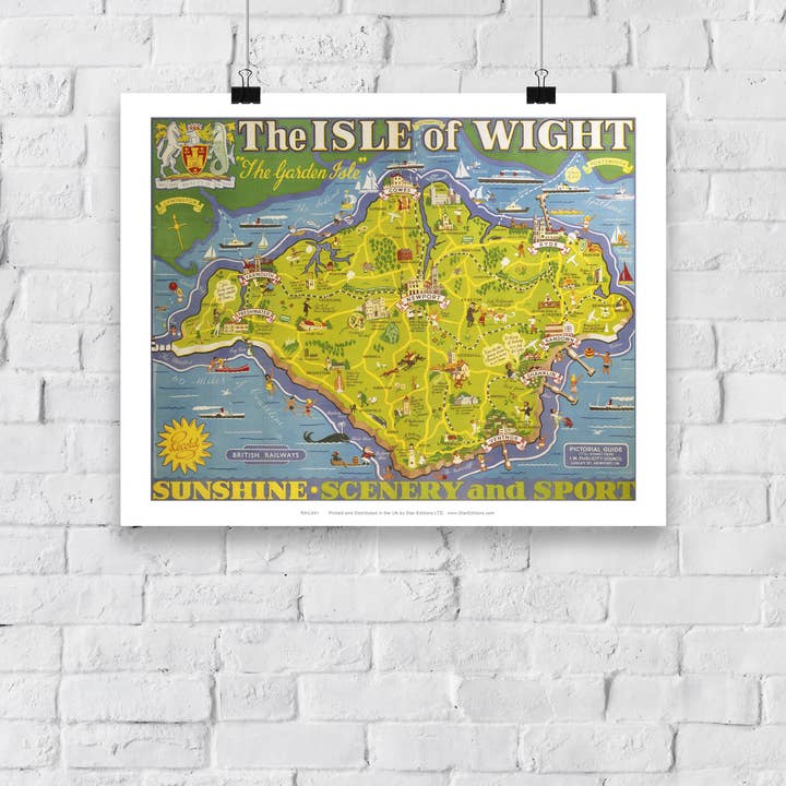 Star Editions – wholesale Art print – Isle Of Wight - The Garden Isle Island Map - Art Print2