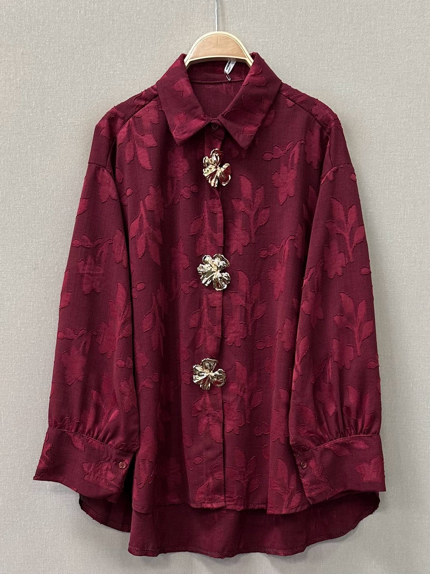 SWEET MAGIC MODA Y COMPLEMENTOS - Wholesale Button Down Shirt - Women's - FLORAL BUTTON-UP SHIRT0