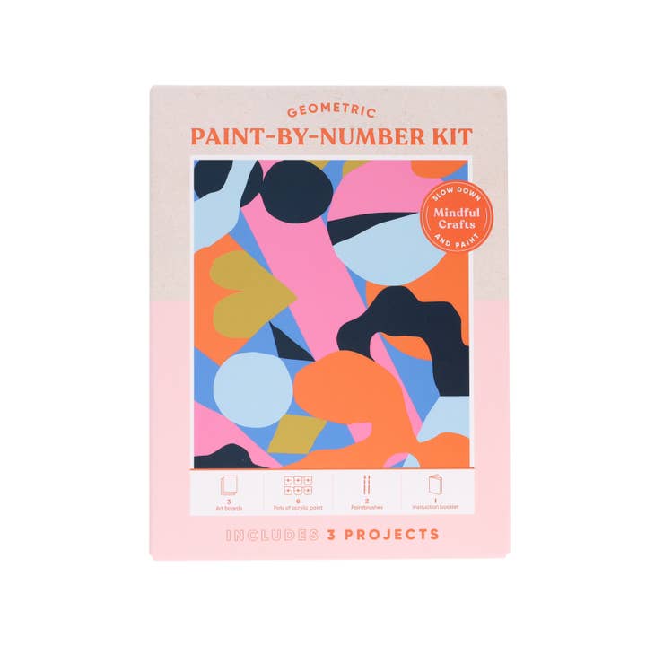 Chronicle Books - Wholesale Paint Set - Mindful Crafts: Geometric Paint-by-Number Kit1