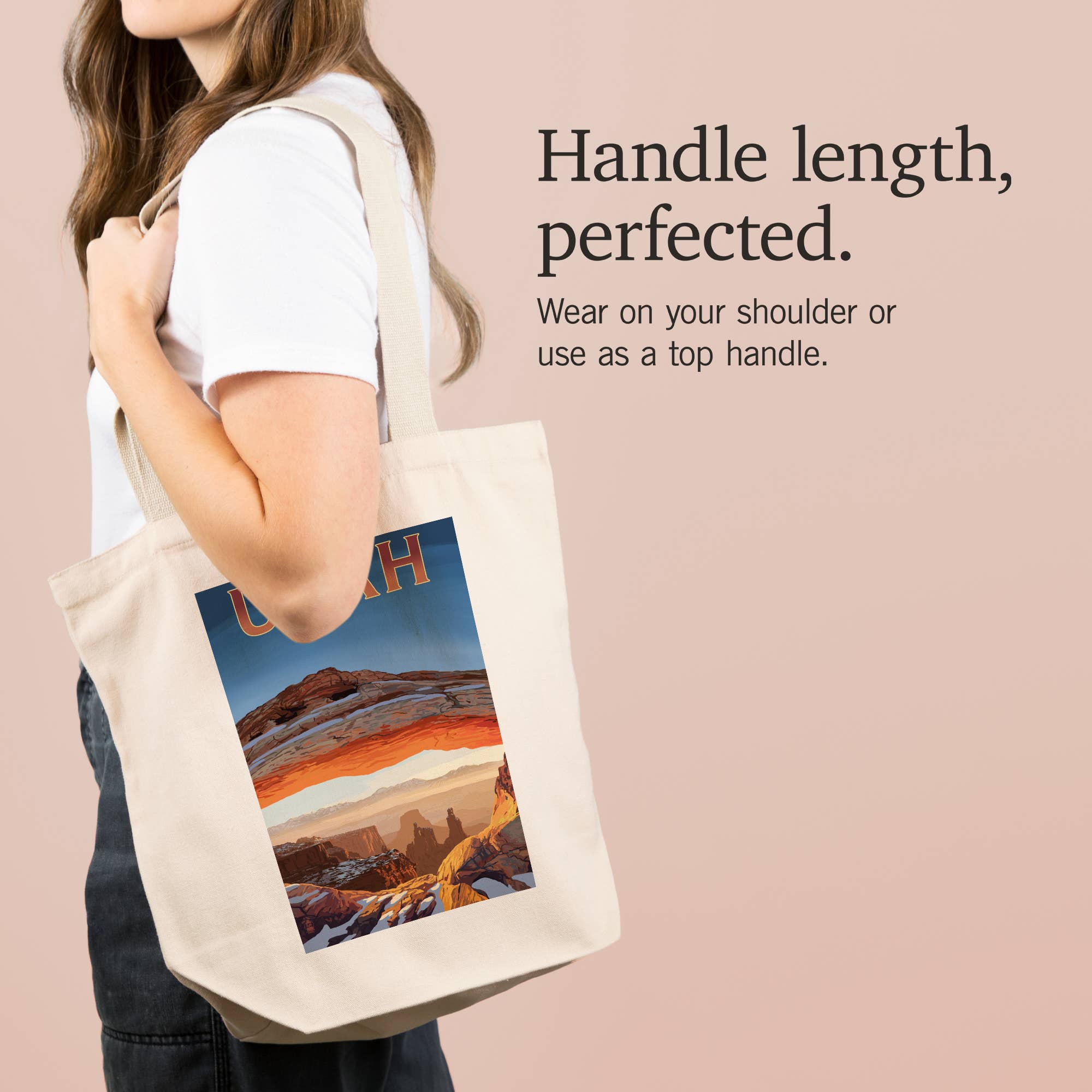 Lantern Press - Wholesale Tote Bag - Unisex - ORGANIC TOTE BAGS Utah, Canyonlands View1