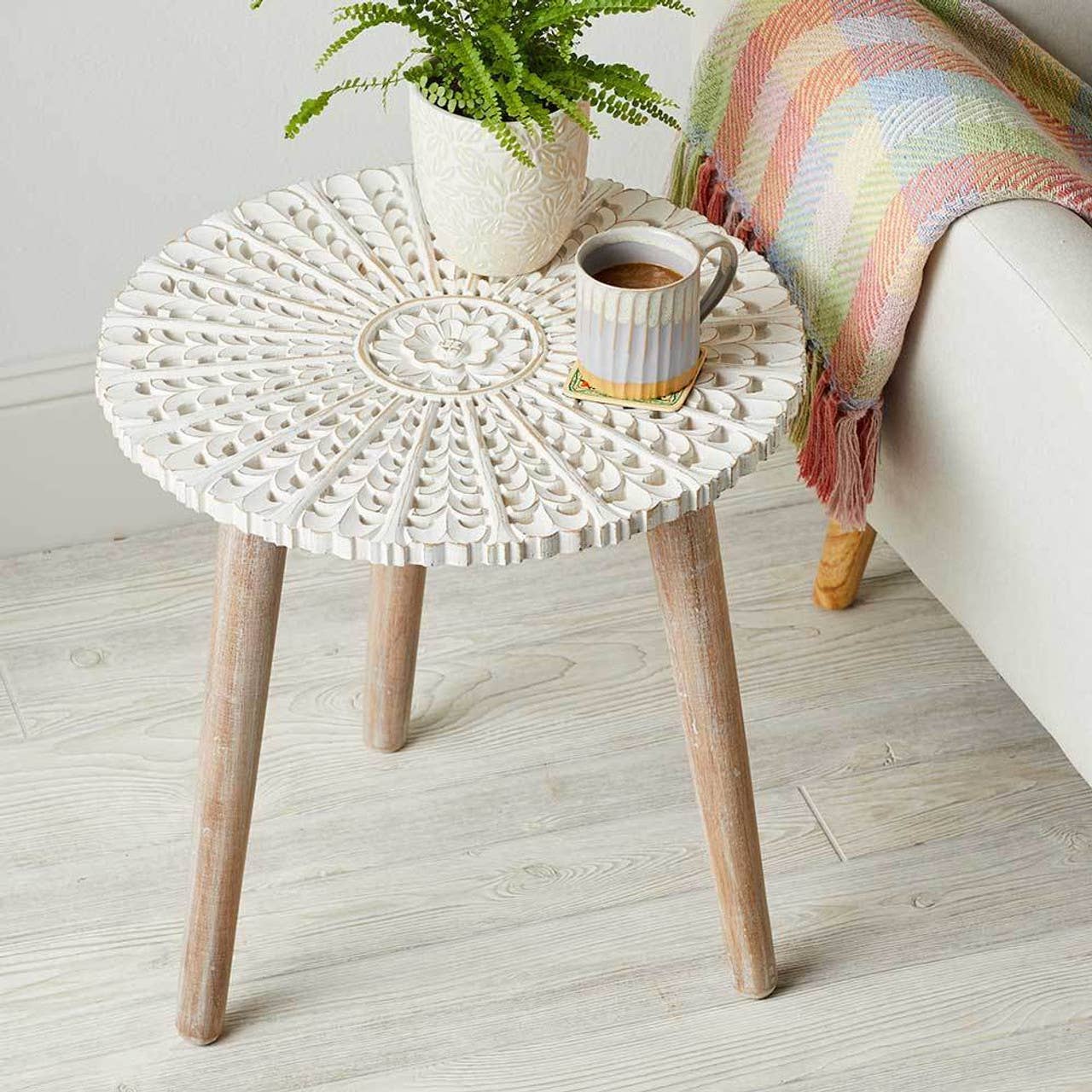 SERRV International - Wholesale Side Table - Khilana Carved Side Tables - Set of 22