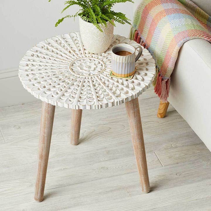 SERRV International - Wholesale Side Table - Khilana Carved Side Tables - Set of 22