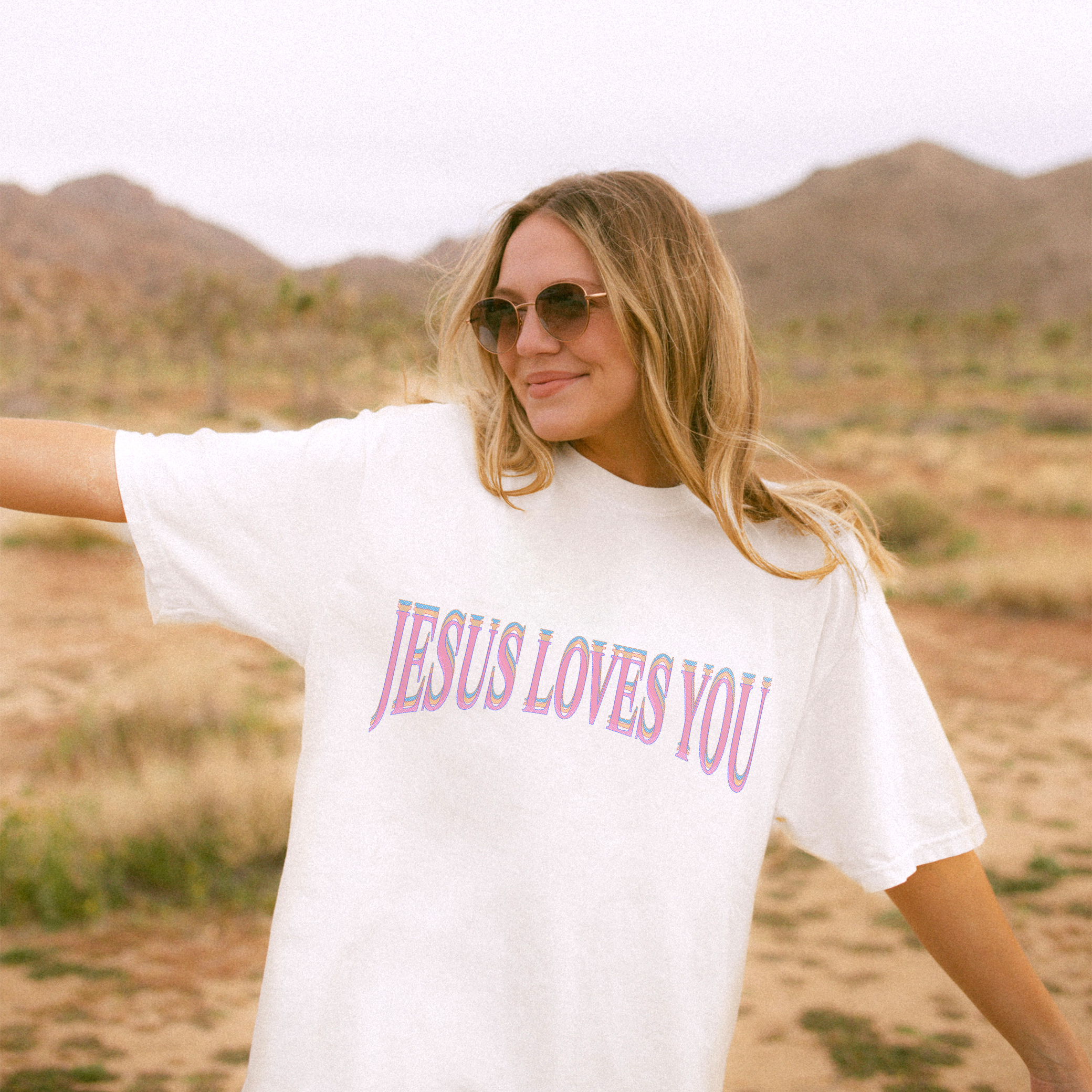 White Jesus Loves You Tee for wholesale on Faire0