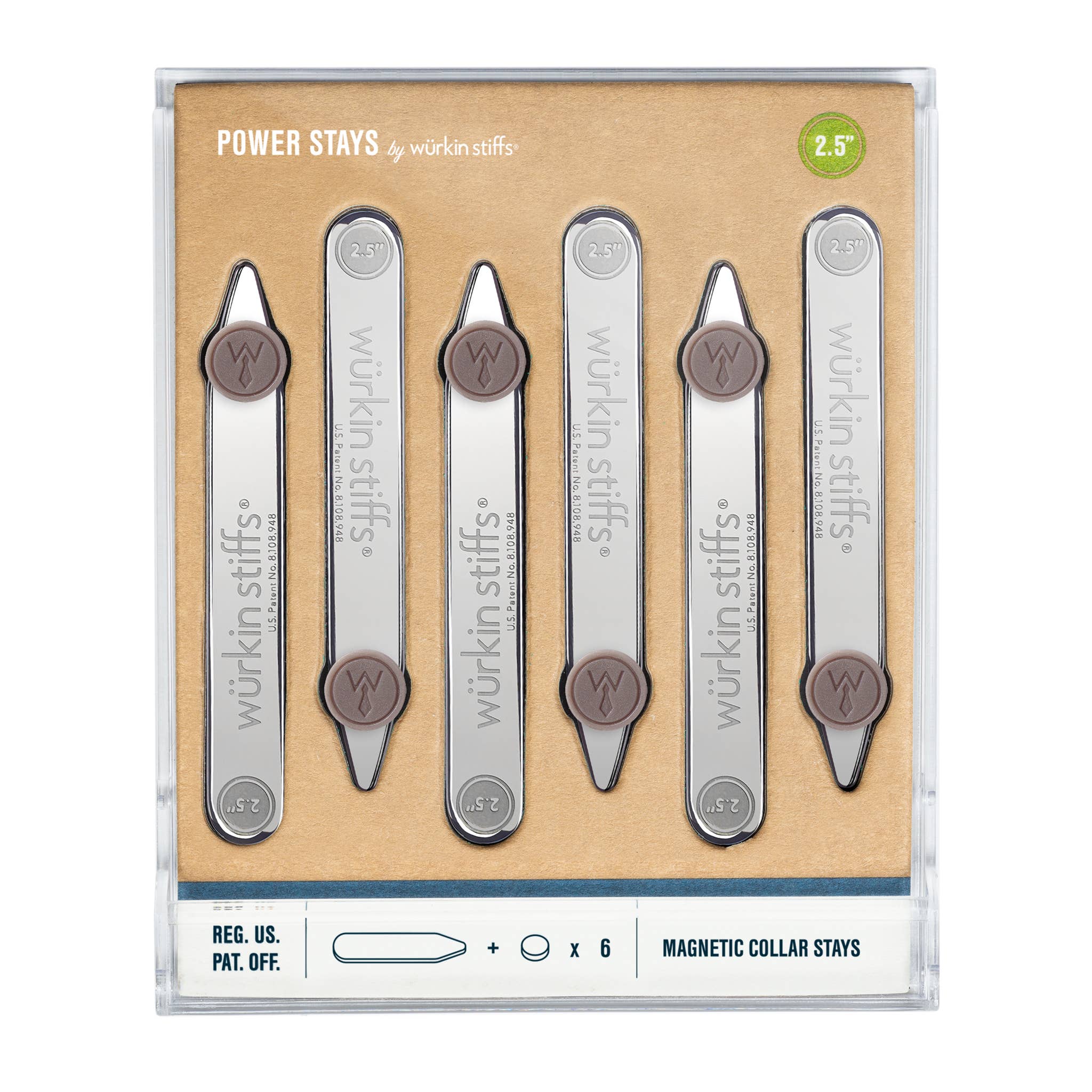 wurkin stiffs - Wholesale Collar Stiffener - 2.5" Power Stays Magnetic Collar Stays - 3 Pair1