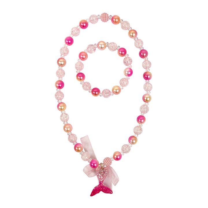 Mermaid Tail Necklace & Bracelet Set | Pack of 6 for wholesale by Pink Poppy USA