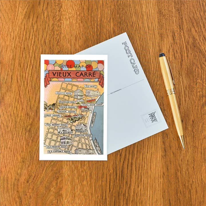 Found Image Press - Wholesale Postcard - Postcard LU-111 Map of Vieux Carre, New Orleans1