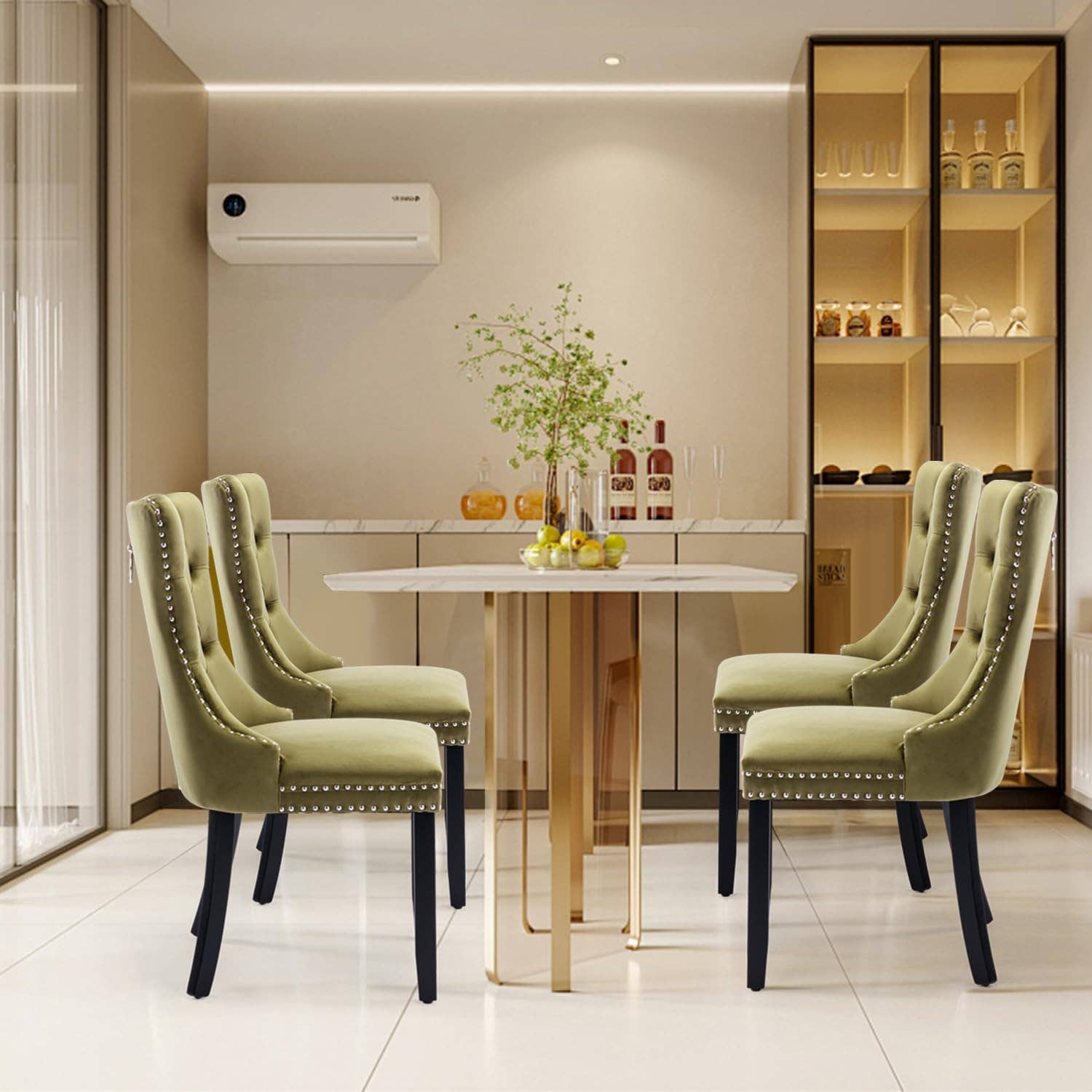 Modern Home Touch – wholesale Chair – Shena Set of 2 Velvet Kitchen Dining Chairs Knocker Back13