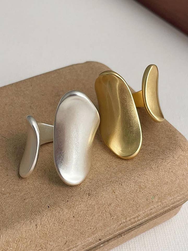 Anello Aperto Regolabile Geometrico Irregolare Massiccio DP25E749 per la vendita all'ingrosso da parte di Dipped Shop