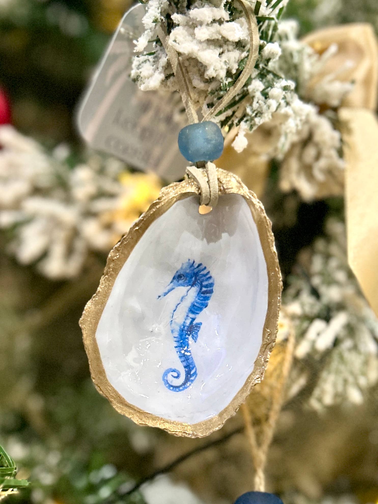 Coast and Cork – wholesale Ornament – Coastal Oyster Sea Animal Ornament/ Blue 5