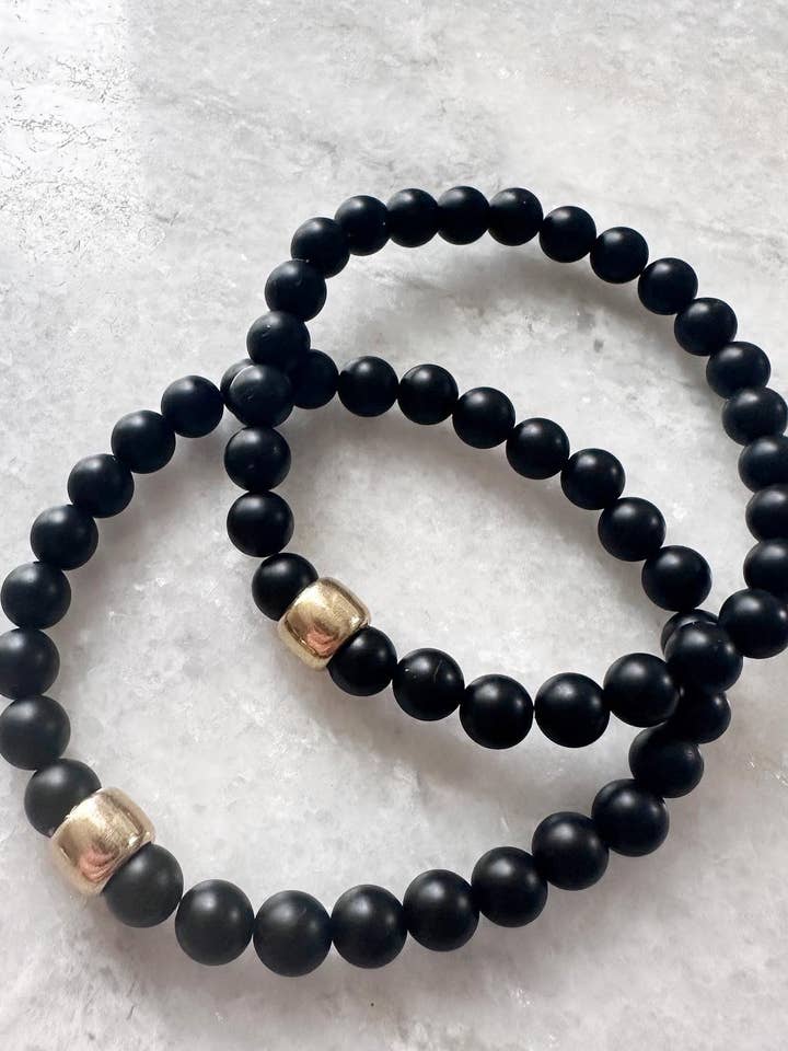 Arcadian Bracelet - matte onyx - 6mm for wholesale by Twisted Pine Jewelry