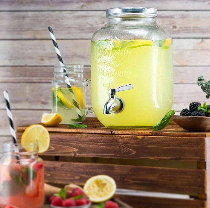 Kook - Wholesale Drink Dispenser - Kook Glass Drink Dispenser with Stainless Steel Spigot 1 Gal1