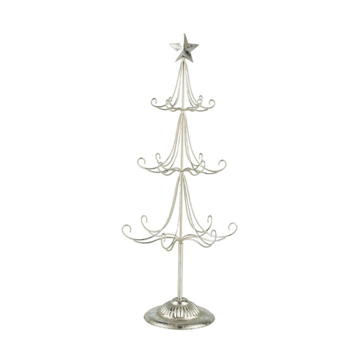 A42184 : Arbre de table d'exposition en métal argenté, 20 pouces pour la vente par Silver Tree Home & Holiday