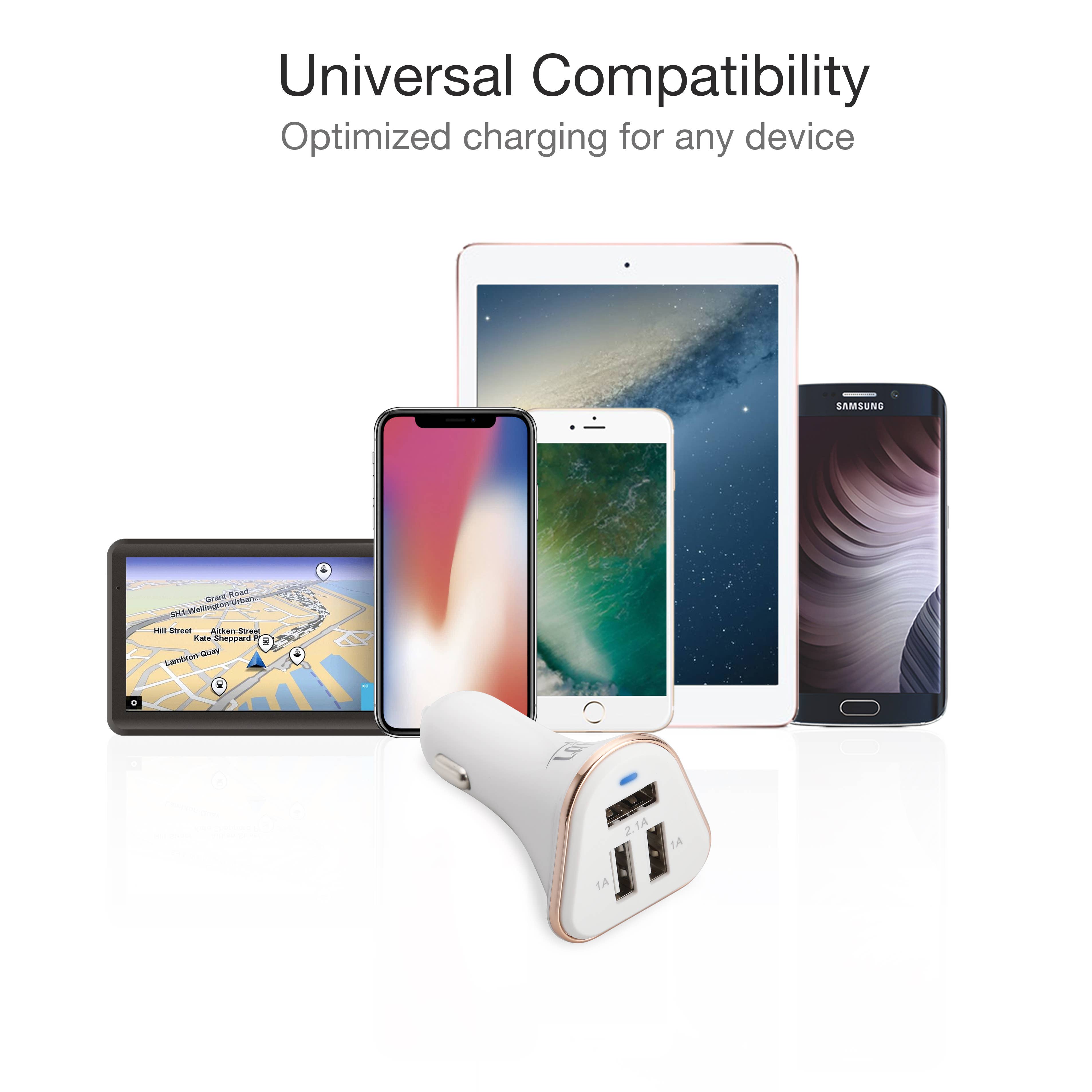 LAX Gadgets - Wholesale Portable Charger - USB 3 Ports Fast charger for Cars (Retail Packaging)6