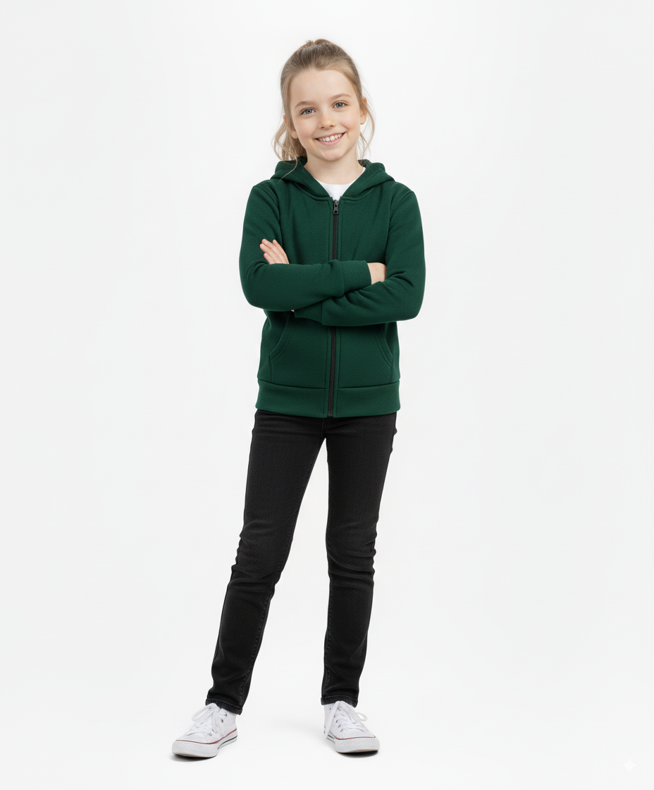 Unik Uniform Hoodie Zipper Jacket H. Green for wholesale on Faire1