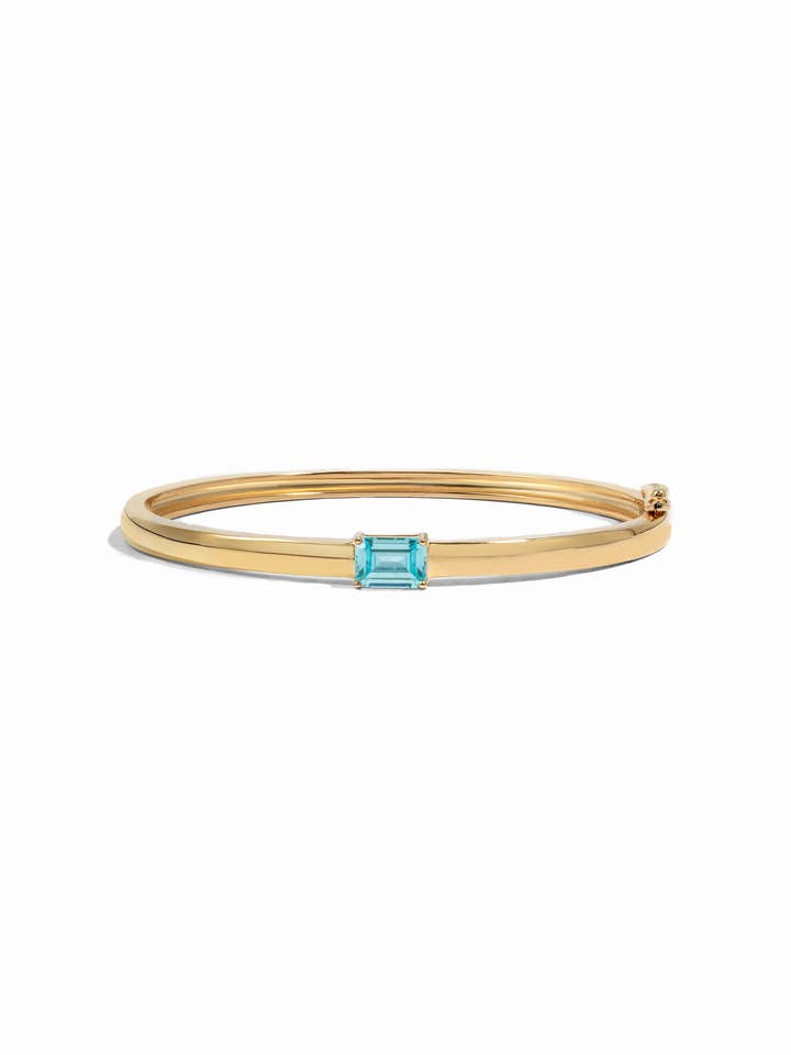 Aquamarine Baguette Bangle for wholesale by Sami Jewels