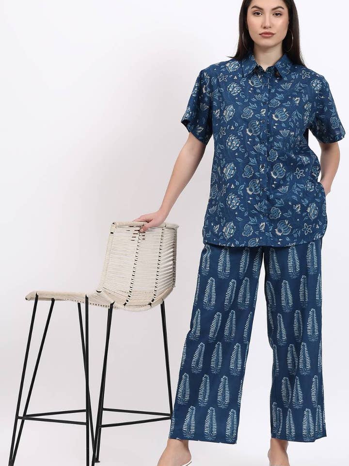 Bella Cotton Shirt - Blue for wholesale by Hi Handmade