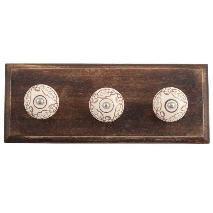 Ganci appendiabiti Boho portasciugamani da 12 pezzi (crema) per la vendita all'ingrosso da parte di Daana Paani LLC