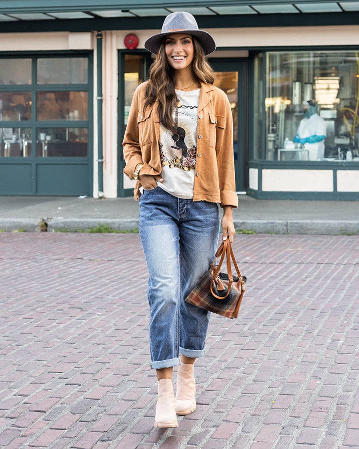 Linen Safari Jacket in Chai for wholesale on Faire4