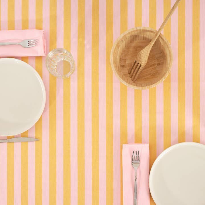 SG HOGAR - Wholesale Tablecloth - Maglia Raya Rosa and Yema jacquard tablecloth