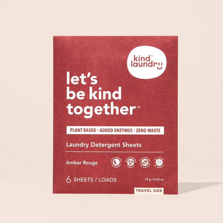 Laundry Detergent Sheets Travel Pack - Amber Rouge 6 Loads for wholesale by Kind Laundry