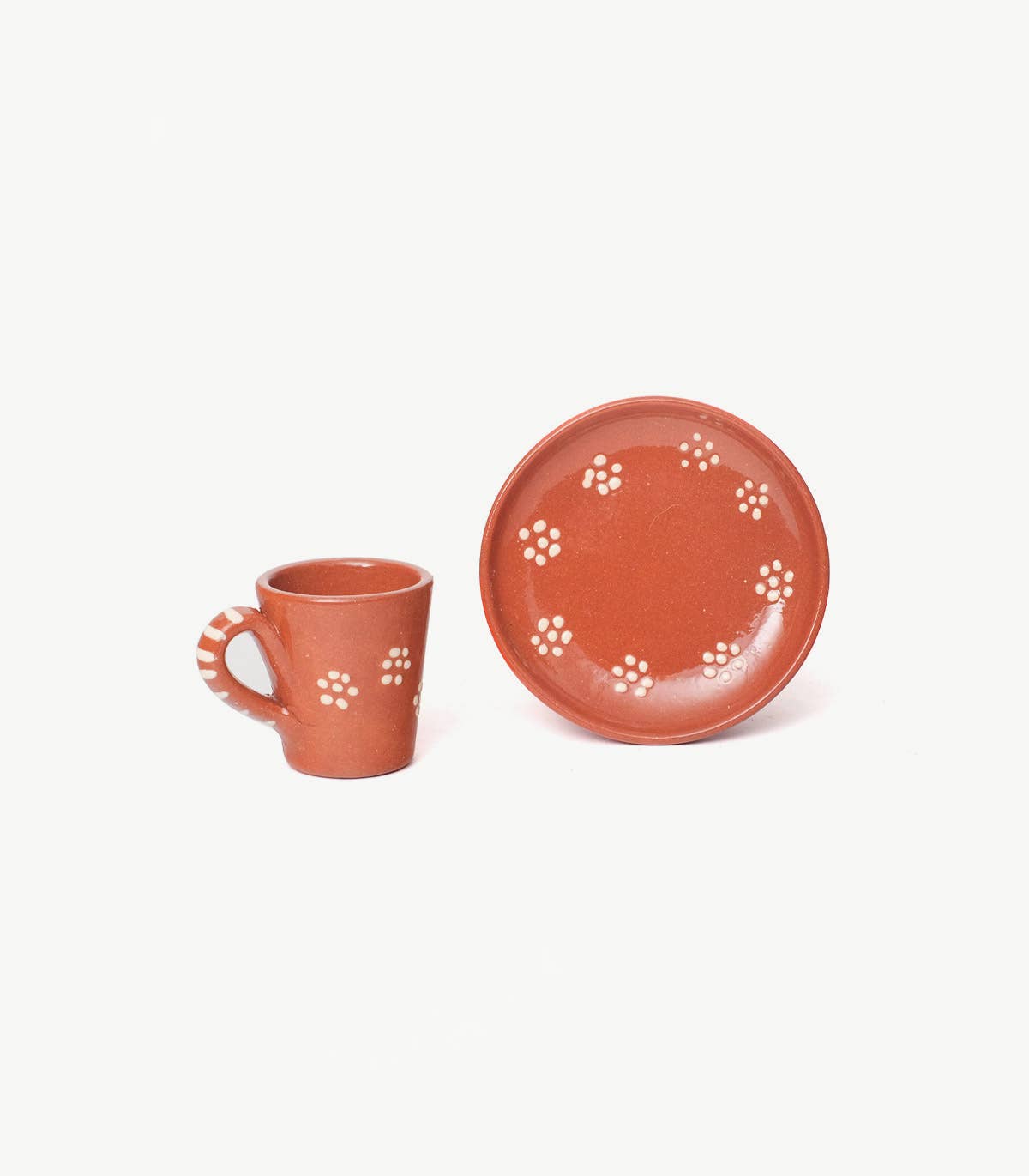 Casa Atlântica - Wholesale Coffee/Tea Cup - Clay coffee cups with saucer with floral motifs1