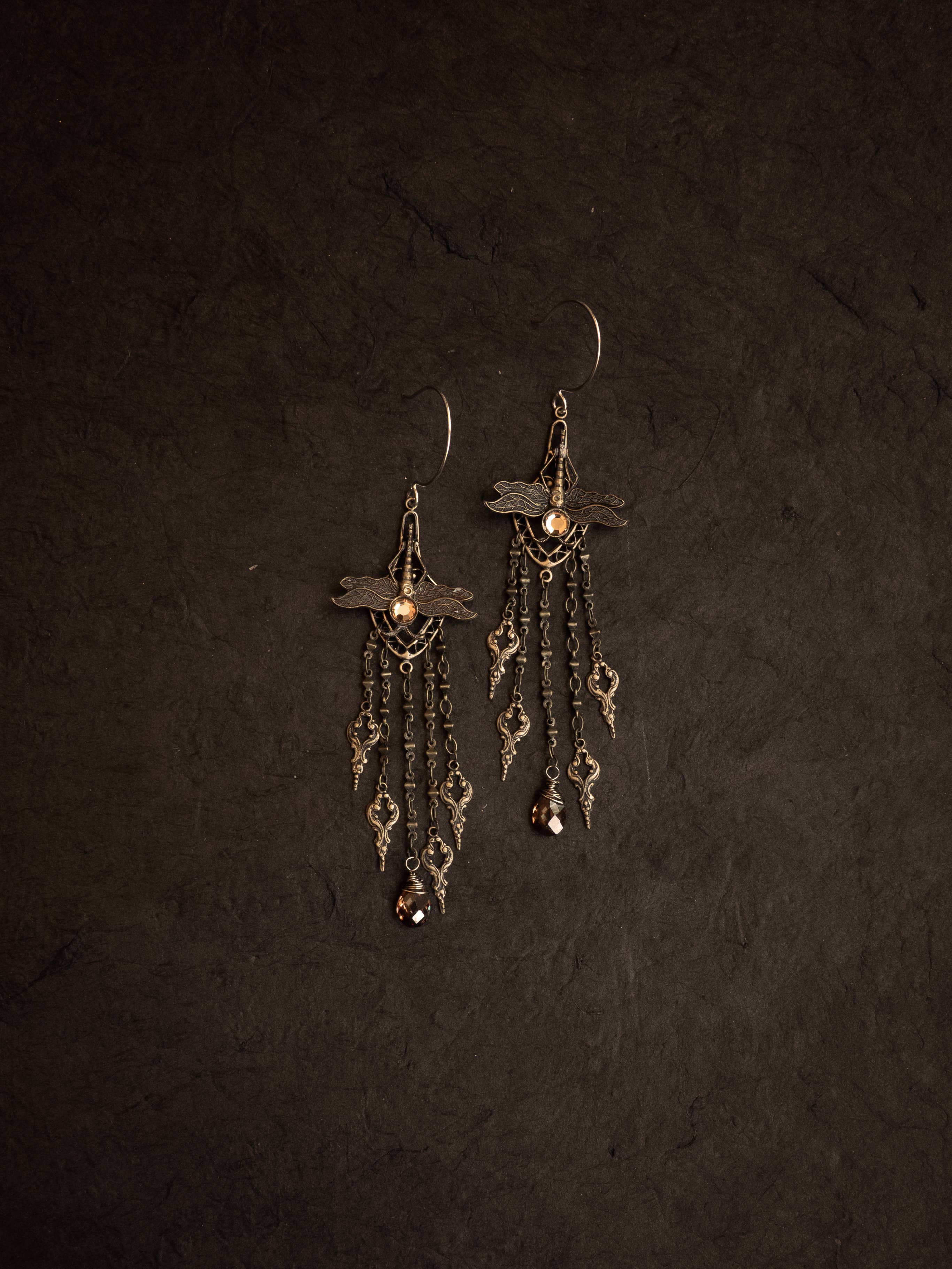 Trollbinde – Brincos de argola por atacado – Brincos Candelabro com Pendente de Libélula2