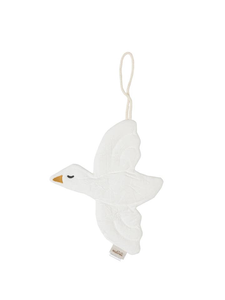 PACIFIER HOLDER/DECORATION BIRD ECRU for wholesale by Malomi Kids