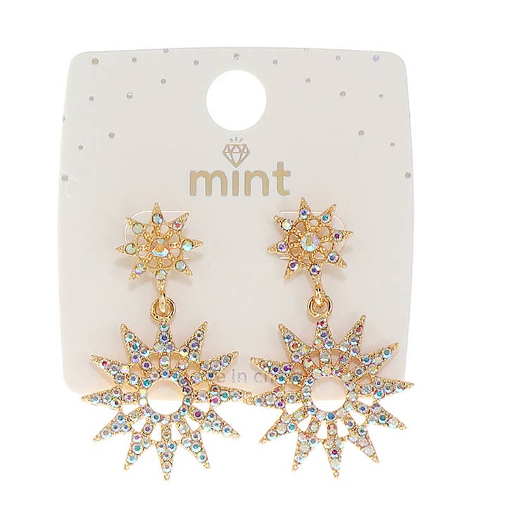 Brinco de Sol com Strass por atacado de Atlas Fashion