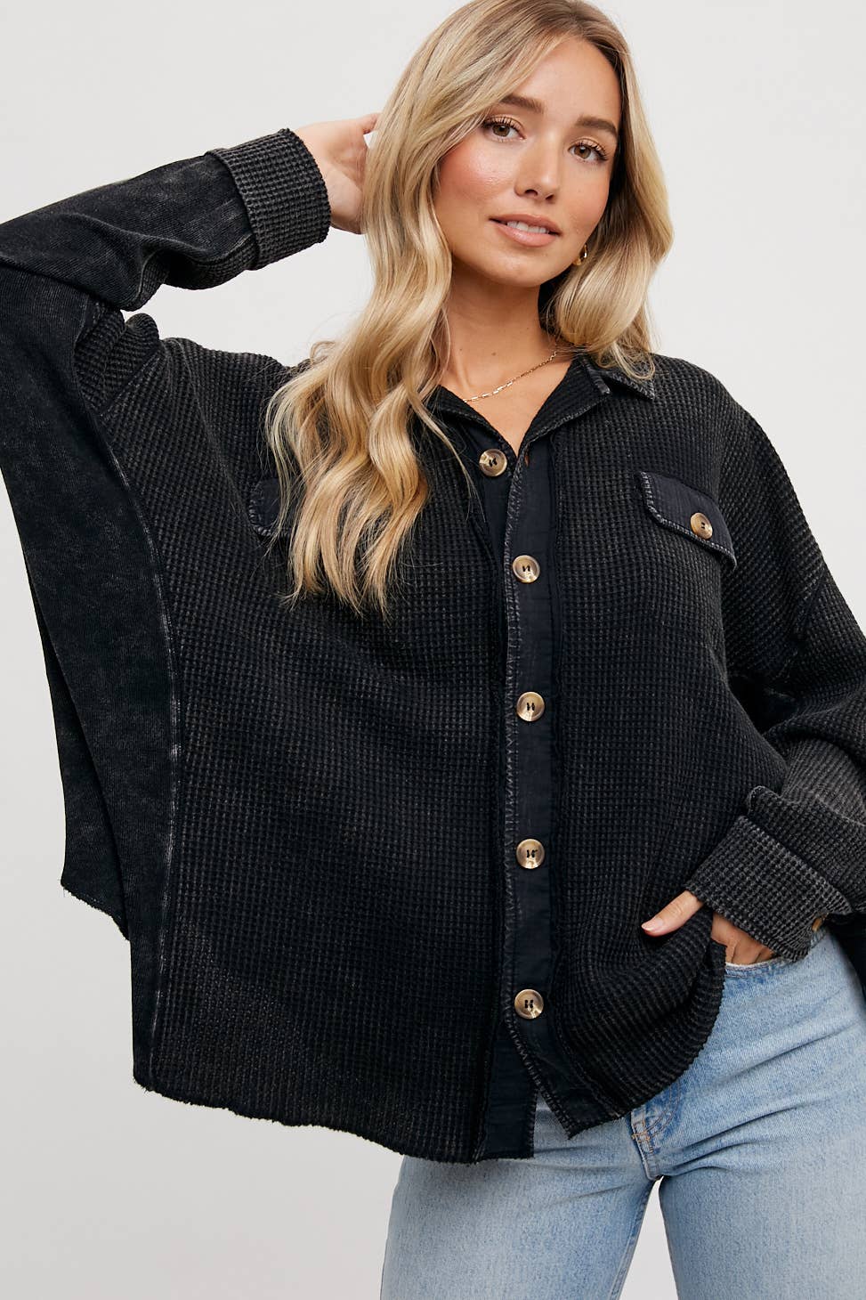 Bluivy – wholesale Jacket – Women's – SLOUCHY WAFFLE KNIT JACKET23